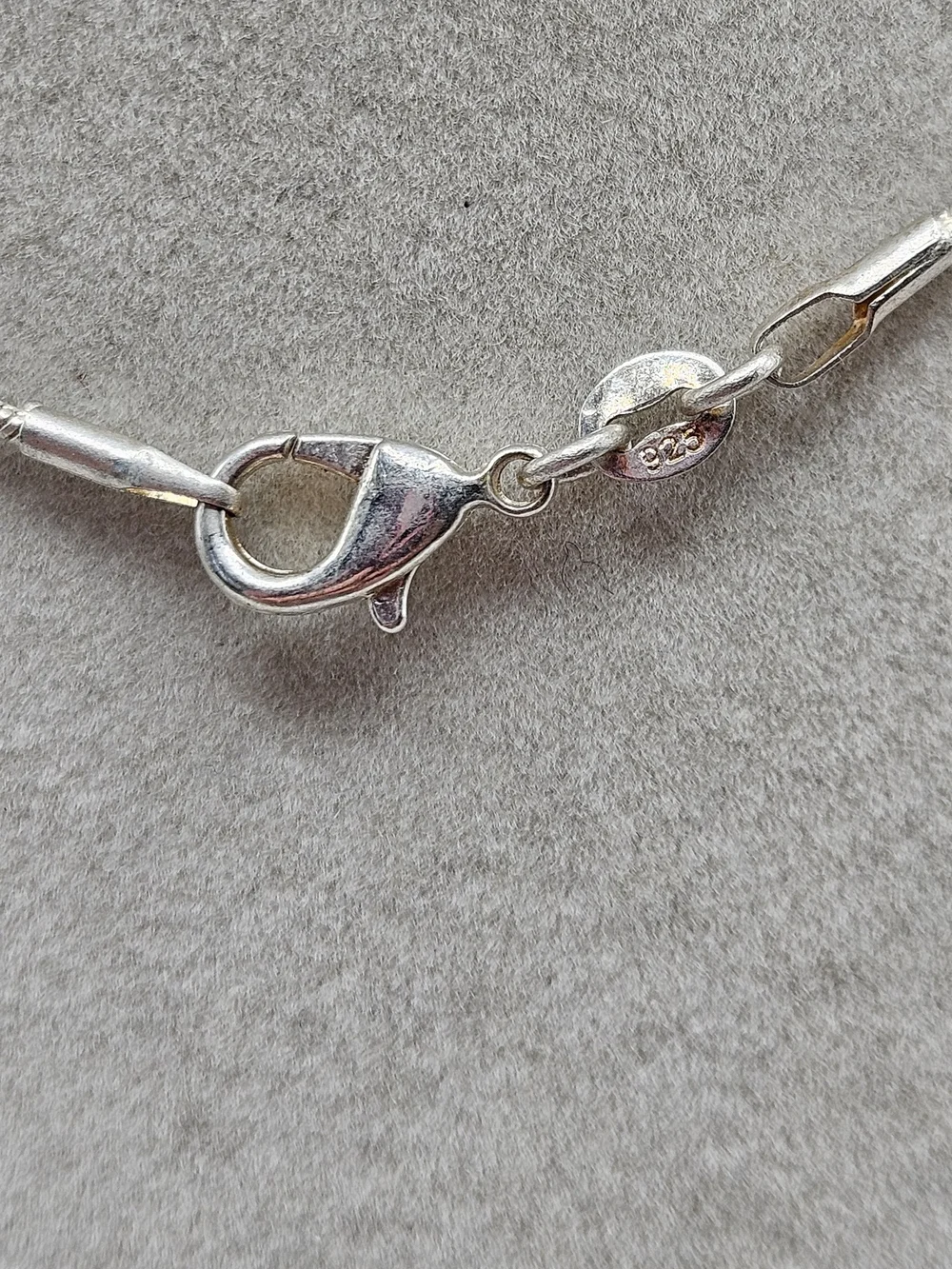 VINTAGE Sterling Silver 925 Larimar Butterfly Pendant Snake Chain Necklace